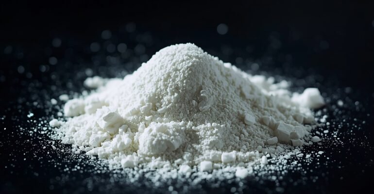lucid-origin_Extreme_macro_photograph_of_fine_MDMA_dust_as_a_small_irregular_mound_of_pale_cr-0